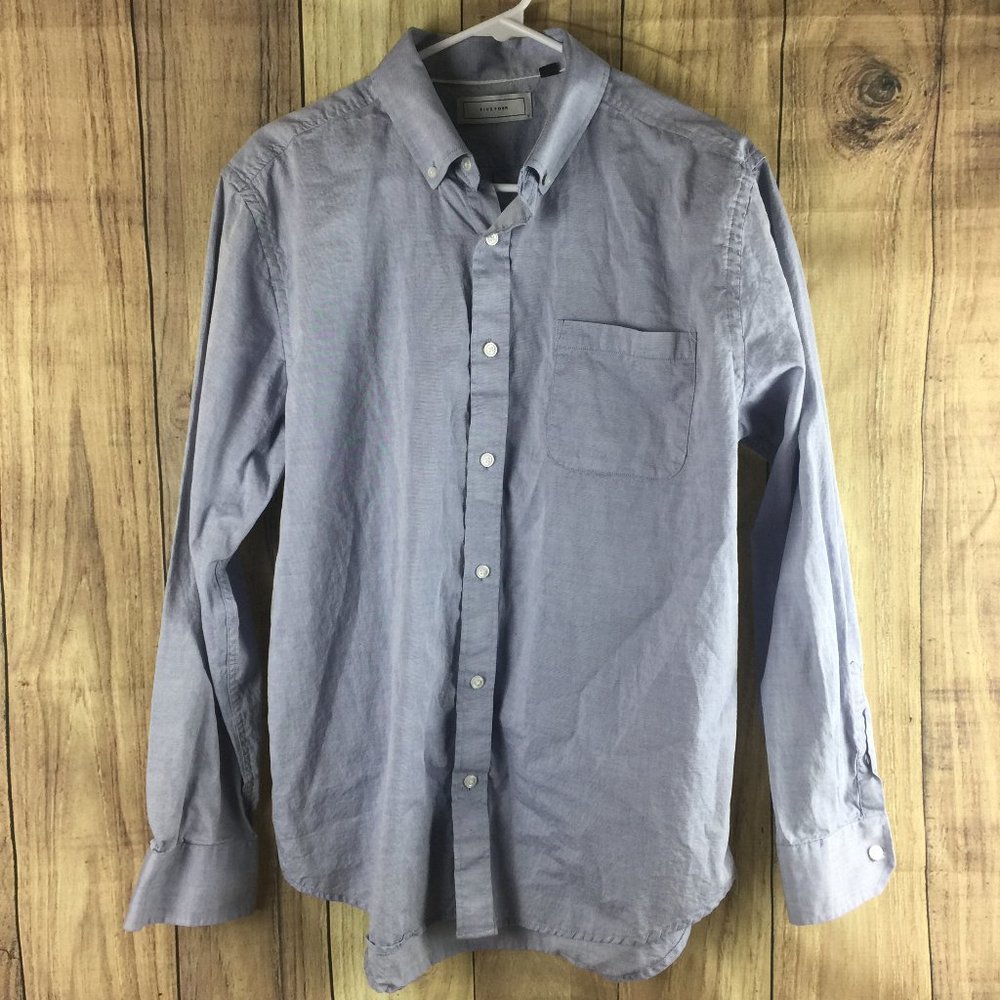 Five Four Blue Long-sleeve Dress Shirt Large
